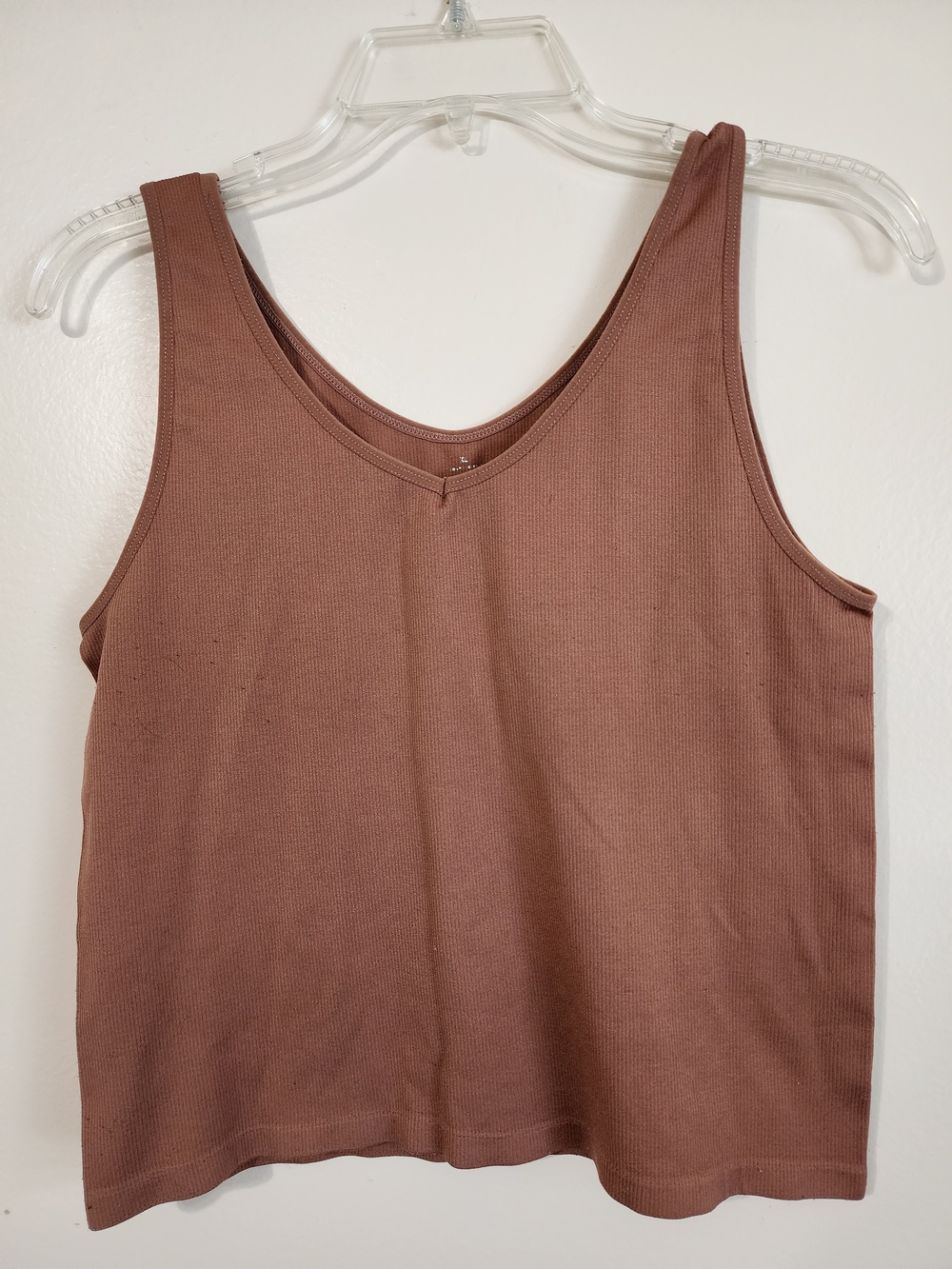 H&M Ribbed Tank Top in Mauve Brown